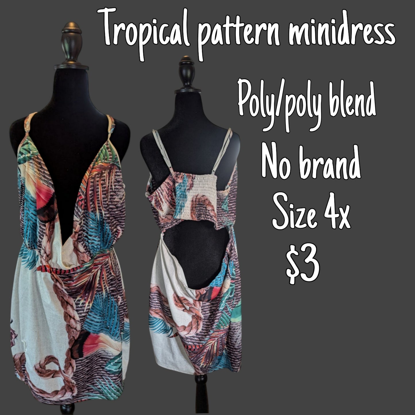 Tropical mini dress thrifted find