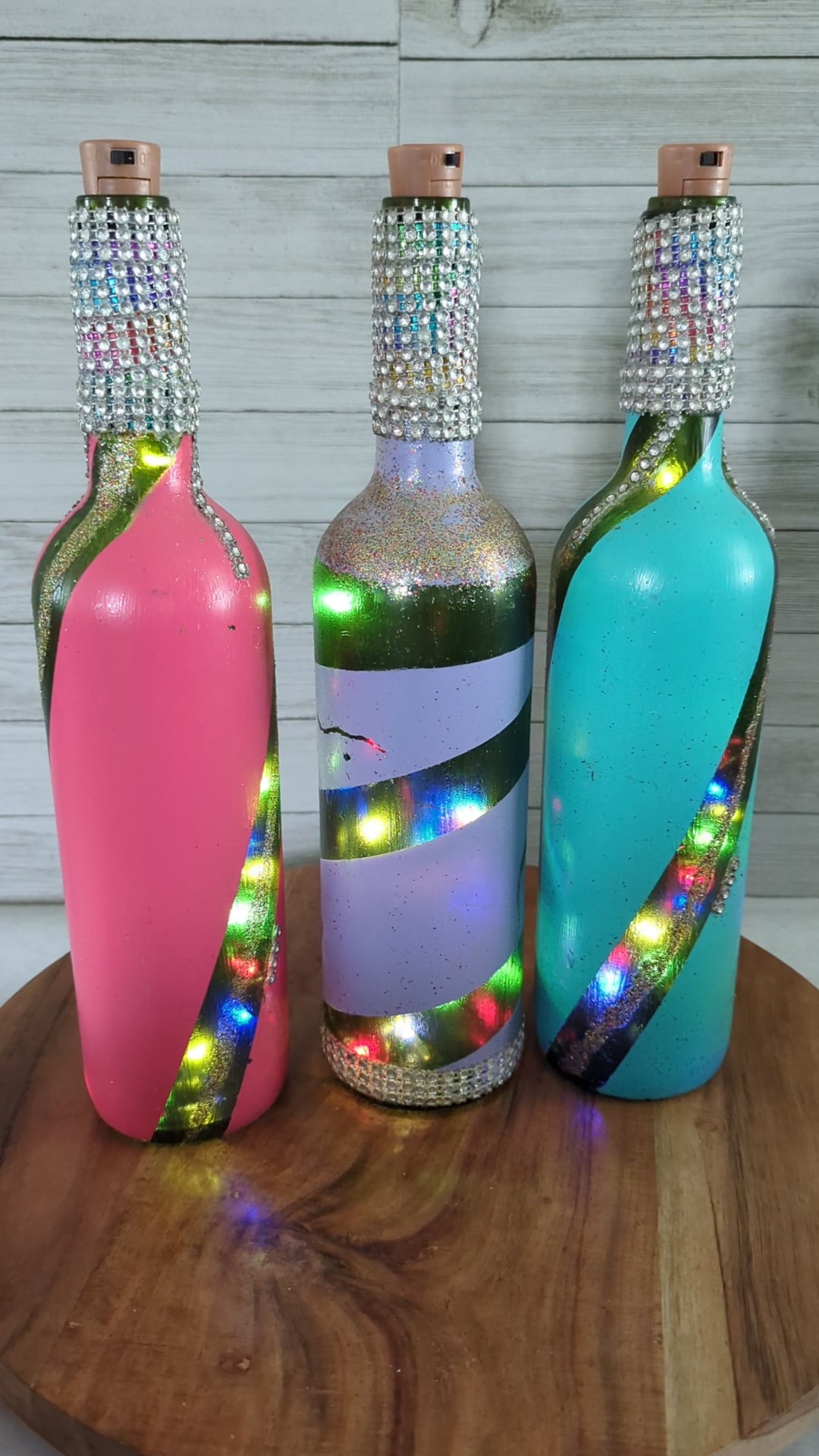 Sugar Skull Fairy Light Wine Bottle Set