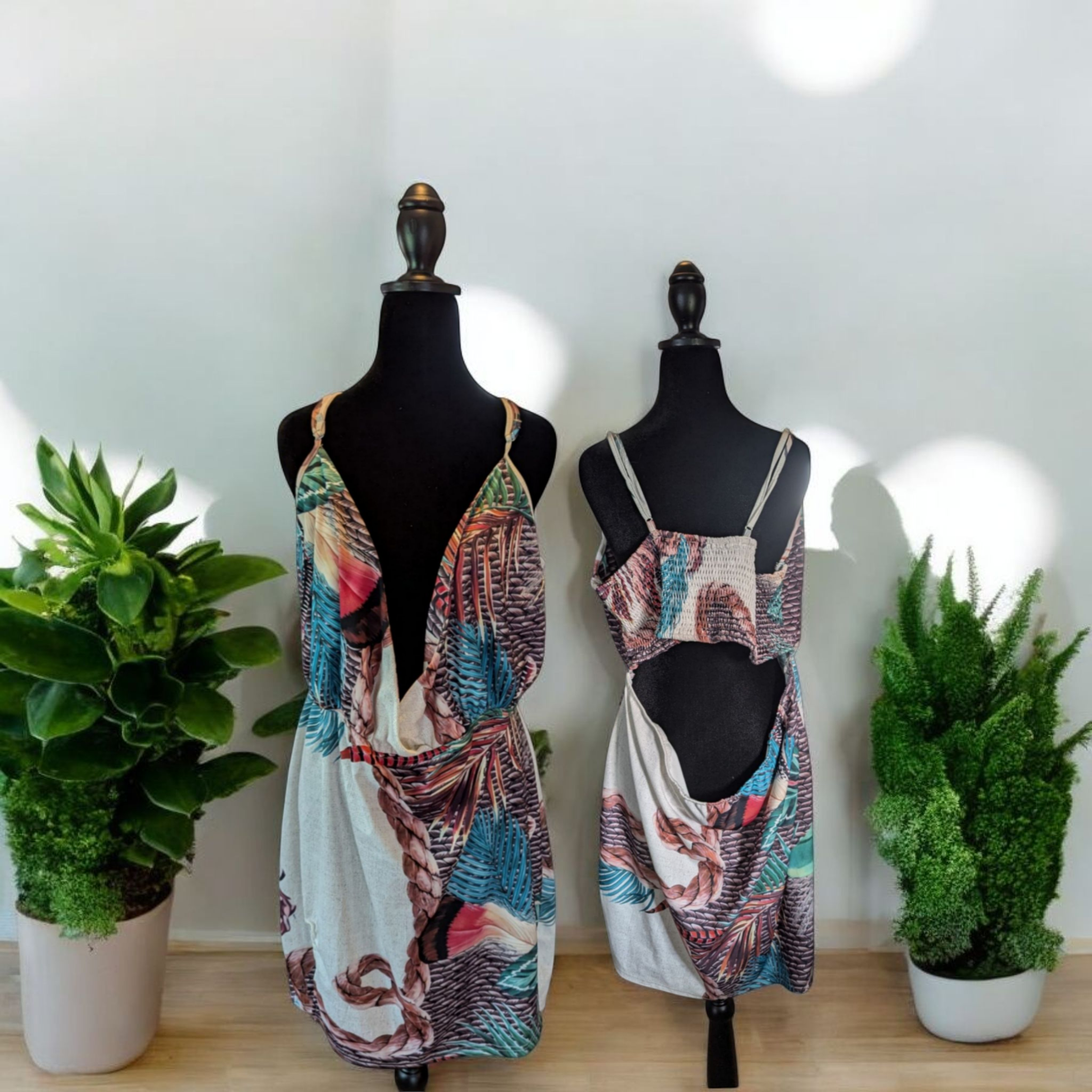 Tropical mini dress thrifted find